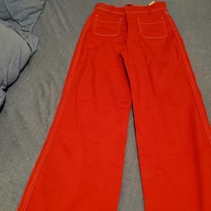 Zara red flare jeans